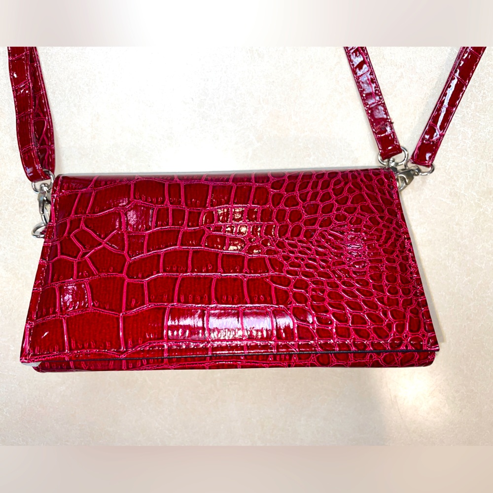 Just Solutions Red Adjustable Detachable Strap Purse Shoulder Bag Clutch